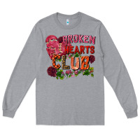Heather Grey Broken heart club Long Sleeve Tee - FaDigitalArtStudio