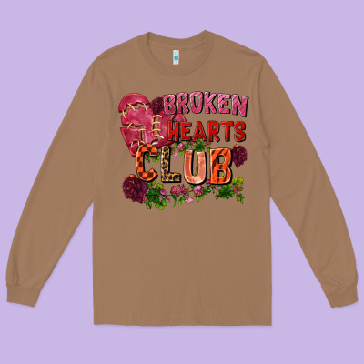 Broken Heart Club Long Sleeve Tee Designed By Fadigitalartstudio