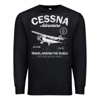 Black cessna distressed Premium Sweatshirt - longCreatives