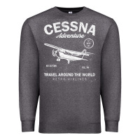 Charcoal Heather cessna distressed Premium Sweatshirt - longCreatives