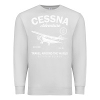 Dove Grey cessna distressed Premium Sweatshirt - longCreatives