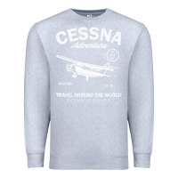 Heather Grey cessna distressed Premium Sweatshirt - longCreatives