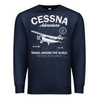 Navy cessna distressed Premium Sweatshirt - longCreatives