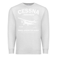 Oatmeal Heather cessna distressed Premium Sweatshirt - longCreatives