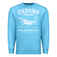 Ocean Blue cessna distressed Premium Sweatshirt - longCreatives