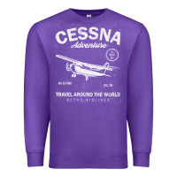 Purple cessna distressed Premium Sweatshirt - longCreatives
