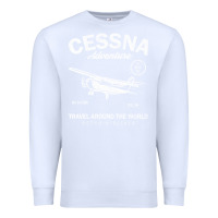 White cessna distressed Premium Sweatshirt - longCreatives
