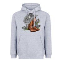 Heather Grey gray cowgirl and roses Heavyweight Hoodie - AdoDesignShop