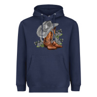 Navy gray cowgirl and roses Heavyweight Hoodie - AdoDesignShop