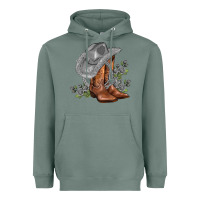 Sage gray cowgirl and roses Heavyweight Hoodie - AdoDesignShop
