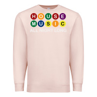 Pale Pink House Music All Night Long Ravers Premium Sweatshirt - longCreatives