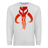 Dove Grey Mando Mythosaur Skull Sticker Premium Sweatshirt - longCreatives