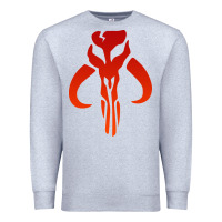 Heather Grey Mando Mythosaur Skull Sticker Premium Sweatshirt - longCreatives