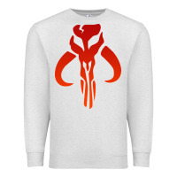 Oatmeal Heather Mando Mythosaur Skull Sticker Premium Sweatshirt - longCreatives
