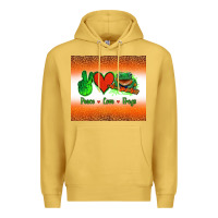 Antique Gold peace love frogs Premium Hoodie - Jasminsmagicworld