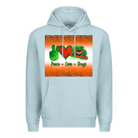 Blue Mist peace love frogs Premium Hoodie - Jasminsmagicworld