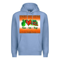 Colony Blue peace love frogs Premium Hoodie - Jasminsmagicworld