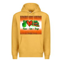 Mustard peace love frogs Premium Hoodie - Jasminsmagicworld