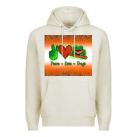 Oatmeal Heather peace love frogs Premium Hoodie - Jasminsmagicworld