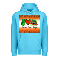 Ocean Blue peace love frogs Premium Hoodie - Jasminsmagicworld