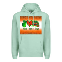 Seafoam peace love frogs Premium Hoodie - Jasminsmagicworld