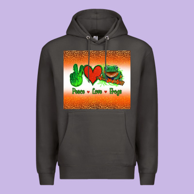 Peace Love Frogs Premium Hoodie Designed By Jasminsmagicworld