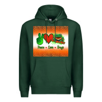 Sports Green peace love frogs Premium Hoodie - Jasminsmagicworld