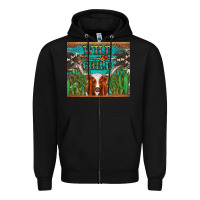 Black whild child longhorn  cactus cowhide Zipper Hoodie - Artiststas
