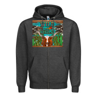 Charcoal Heather whild child longhorn  cactus cowhide Zipper Hoodie - Artiststas