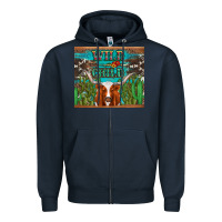 Navy whild child longhorn  cactus cowhide Zipper Hoodie - Artiststas