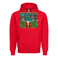 Red whild child longhorn  cactus cowhide Zipper Hoodie - Artiststas