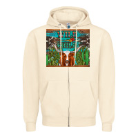 Sandshell whild child longhorn  cactus cowhide Zipper Hoodie - Artiststas