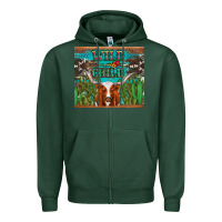 Sports Green whild child longhorn  cactus cowhide Zipper Hoodie - Artiststas