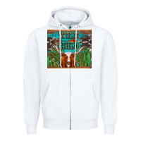 White whild child longhorn  cactus cowhide Zipper Hoodie - Artiststas