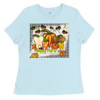 Baby Blue happy fall y'all teeth Ladies Tee - TumblerDesignByShophia