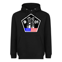 Black 9-11 We Will Never Forget Heavyweight Hoodie - longCreatives