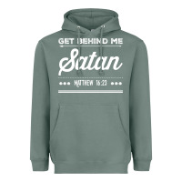 Sage Get behind me Satan Matthew 1623 Quote Heavyweight Hoodie - longCreatives