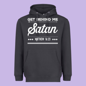 Get Behind Me Satan Matthew 1623 Quote Heavyweight Hoodie Designed By Longcreatives