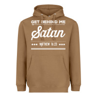 Toasted Coconut Get behind me Satan Matthew 1623 Quote Heavyweight Hoodie - longCreatives