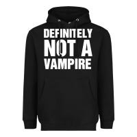Black Definitely Not A Vampire merch Heavyweight Hoodie - longCreatives