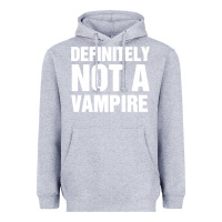 Heather Grey Definitely Not A Vampire merch Heavyweight Hoodie - longCreatives