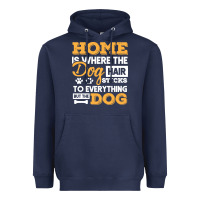 Navy dog t  shirt home is where the dog hair stick funny  gift t  shirt Heavyweight Hoodie - longCreatives