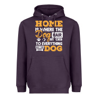 Plum dog t  shirt home is where the dog hair stick funny  gift t  shirt Heavyweight Hoodie - longCreatives