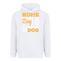 White dog t  shirt home is where the dog hair stick funny  gift t  shirt Heavyweight Hoodie - longCreatives