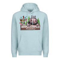 Blue Mist IWant Hippopota maps For Christmas Premium Hoodie - CowhideDigitalArt