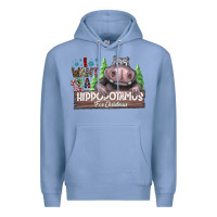 Colony Blue IWant Hippopota maps For Christmas Premium Hoodie - CowhideDigitalArt