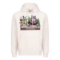 Pale Pink IWant Hippopota maps For Christmas Premium Hoodie - CowhideDigitalArt