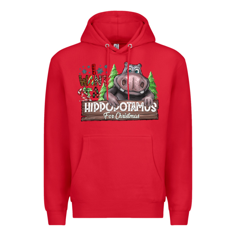 Iwant Hippopota Maps For Christmas Premium Hoodie by CowhideDigitalArt | Teevron