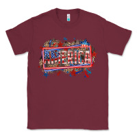Burgundy America Classic Tee - HowdyJamesFarm