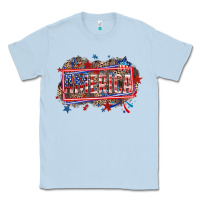 Dusty Blue America Classic Tee - HowdyJamesFarm